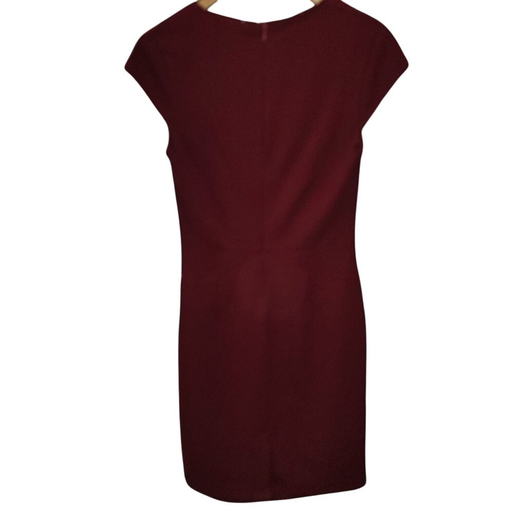 Miusol Womens Burgundy Short Sleeve Sheath Dress Size L Polyester & Elastane - Picture 3 of 6